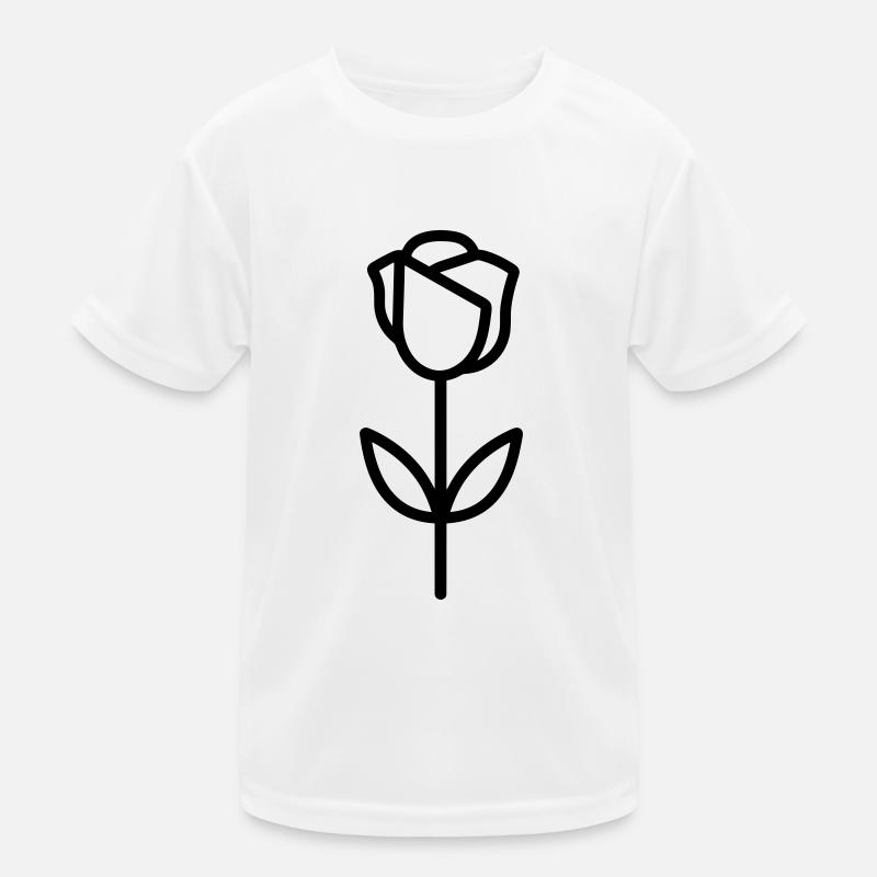 Rosa Blume Kinder Funktions-T-Shirt
