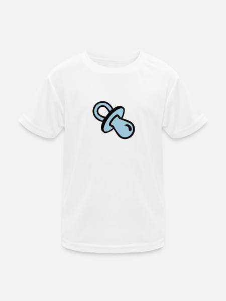 Schnuller - Kinder Funktions-T-Shirt - Weiß - Vorne
