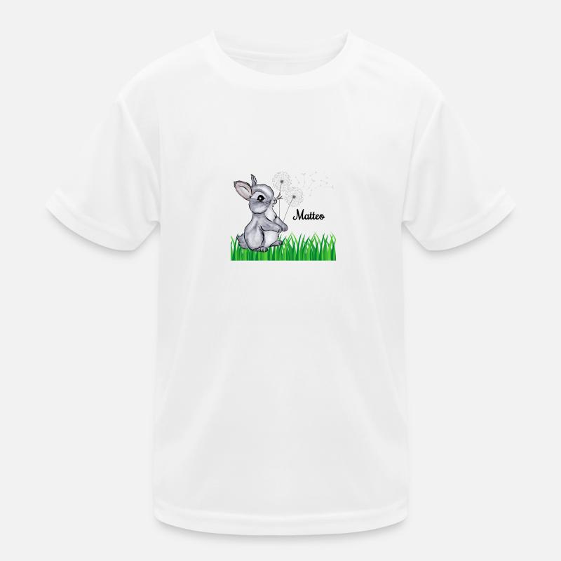 Rabbit Name Gift Matteo - Kids Functional T-Shirt - white