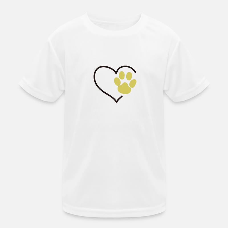 Liebespfoten - Kinder Funktions-T-Shirt - Weiß