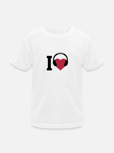 I love Music - Kids Functional T-Shirt - white - Front