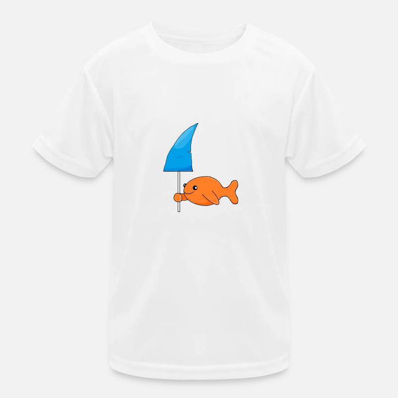 Goldfish with shark fin Kids Functional T-Shirt