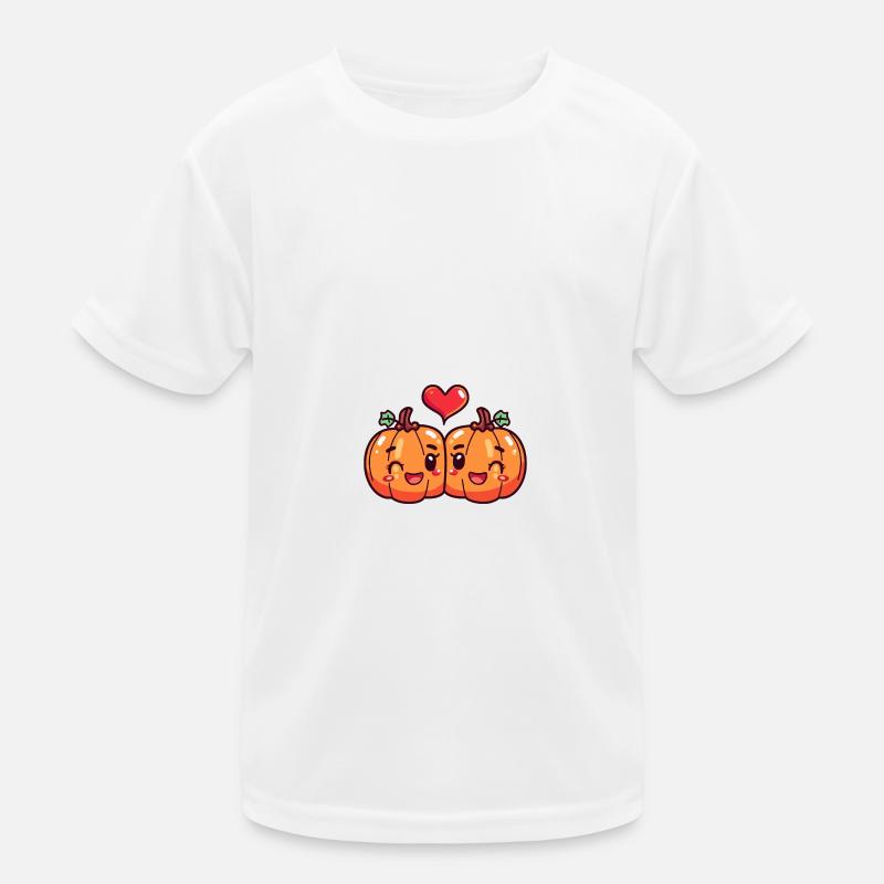 Dyniowa Para Miłość Serce Walentynki Funkcjonalna koszulka dziecięca