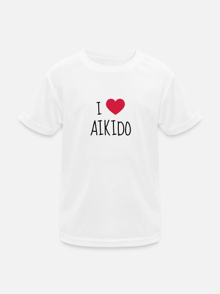 Aikido / Aikidoka / Martial art / Fight - Kinder Funktions-T-Shirt - Weiß