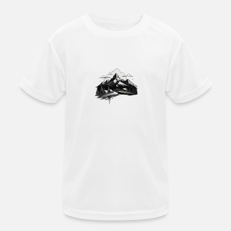 Schweizer Berge - Kinder Funktions-T-Shirt - Weiß