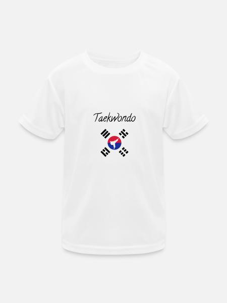 Taekwondo Taekwondoin Tae-Kwon-Do Tae Kwon Do - Kinder Funktions-T-Shirt - Weiß - Vorne