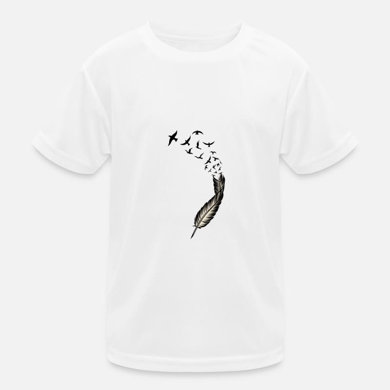 feather with birds Kids Functional T-Shirt