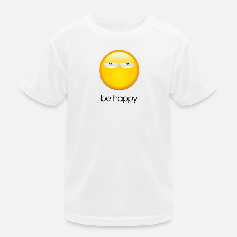 Be happy - Kids Functional T-Shirt - white