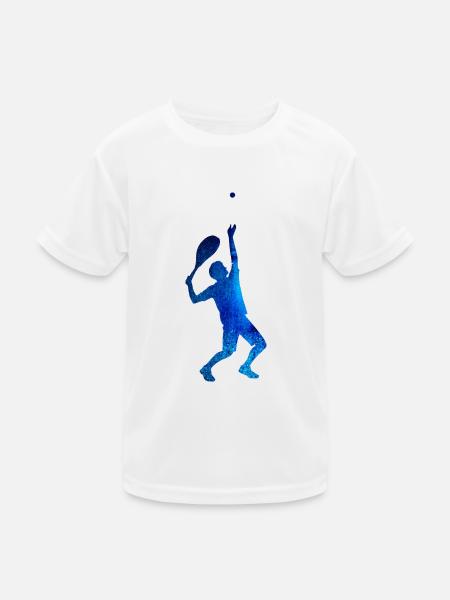 aufschlag, tennis,bunt,graffiti,blau - Kinder Funktions-T-Shirt - Weiß