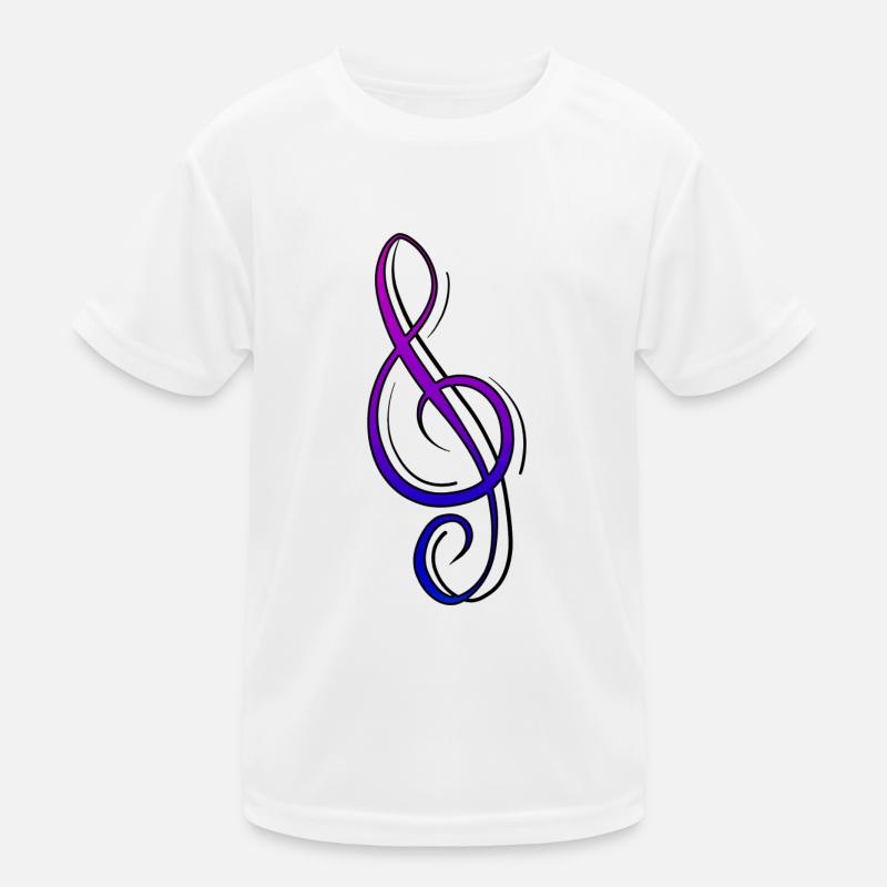 Notenschlüssel Lila-Blau Kinder Funktions-T-Shirt
