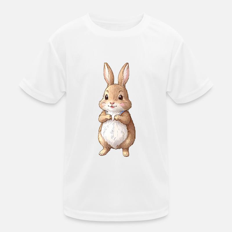 Cute Bunny Brown 4 Kids Functional T-Shirt