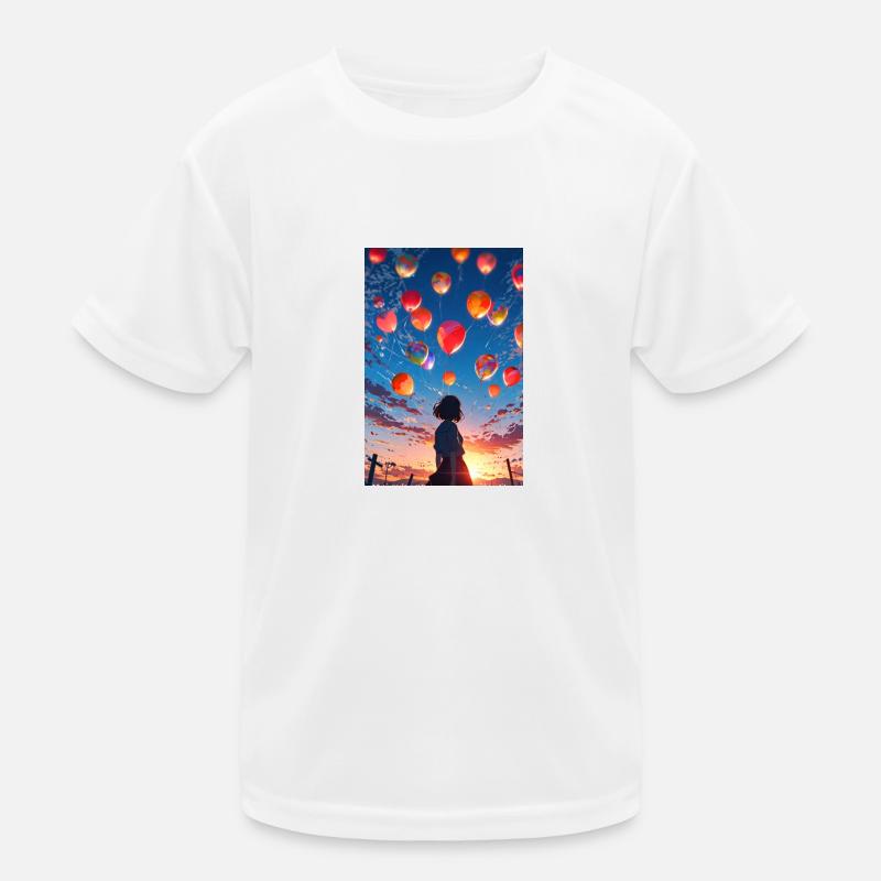 Mädchen mit Ballons Kinder Funktions-T-Shirt