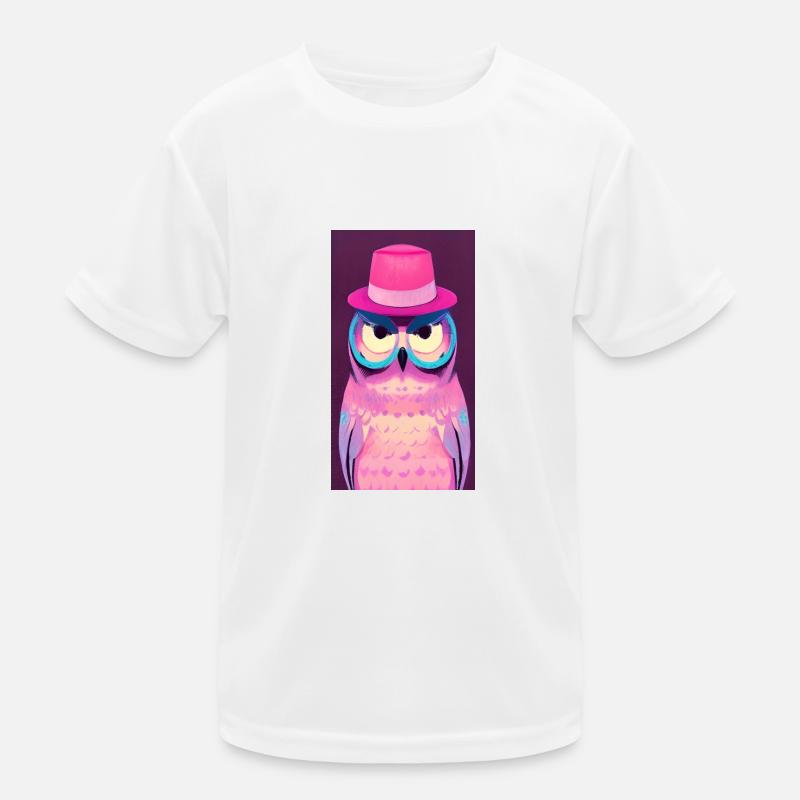 Eule mit Hut Kinder Funktions-T-Shirt