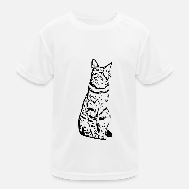 Katze schwarz Kinder Funktions-T-Shirt