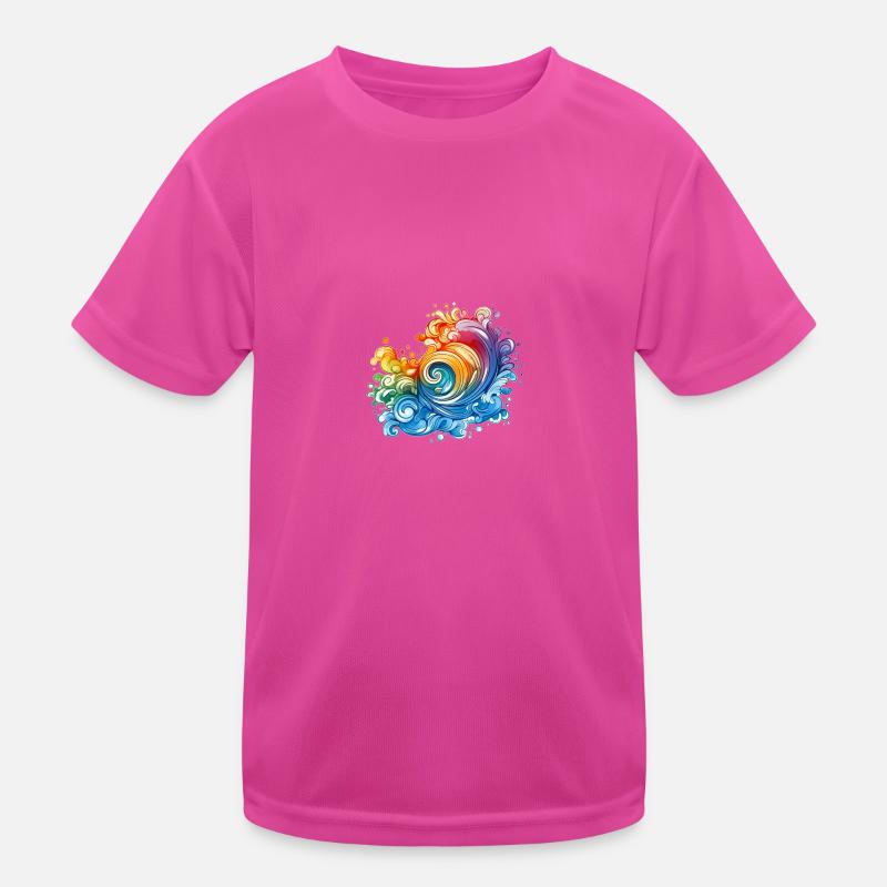 Rainbow Wave T-shirt sport Enfant