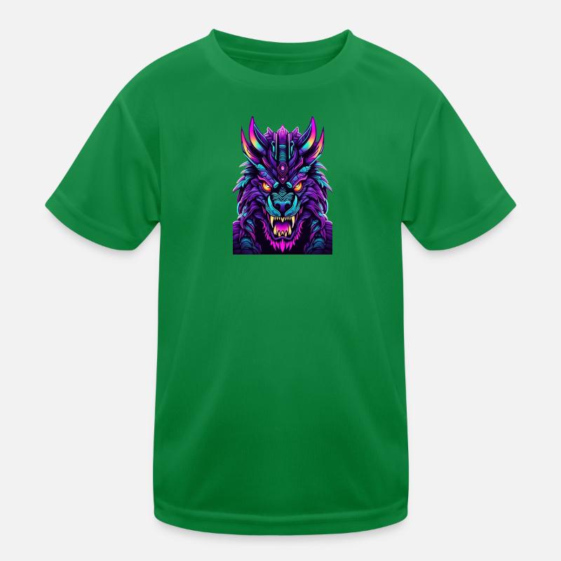 Neon Wolf Spirit Kids Functional T-Shirt