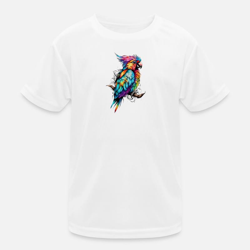 Perroquet coloré Couleur Feu T-shirt sport Enfant