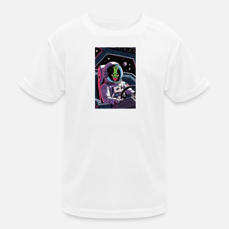 Kaktus Alien im All Kinder Funktions-T-Shirt