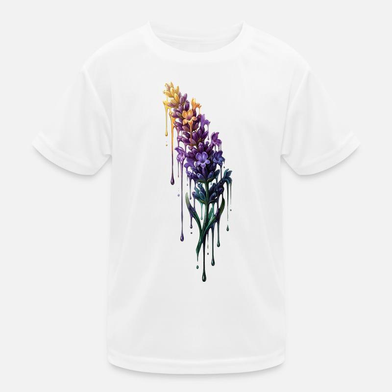 Lavendel mit tropfender Farbe Kinder Funktions-T-Shirt