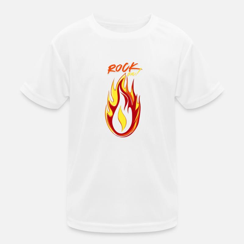Rock on Fire & Flame Kids Functional T-Shirt