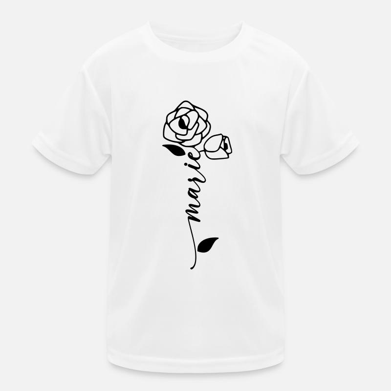 Marie Nom Prénom Nom Fleur T-shirt sport Enfant