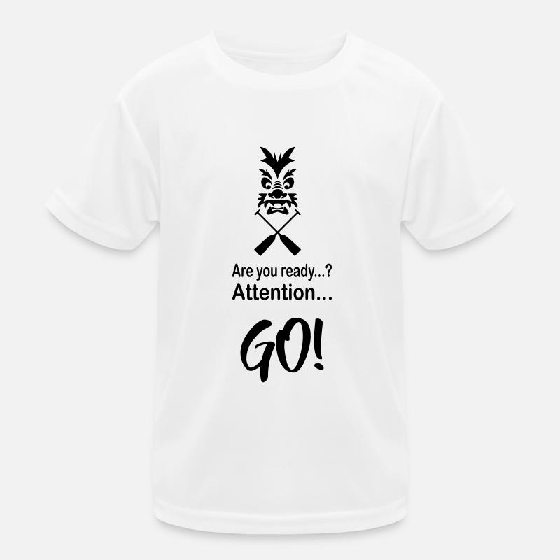 Drachenboot Start Ziel Attention Go 1c - Kinder Funktions-T-Shirt - Weiß
