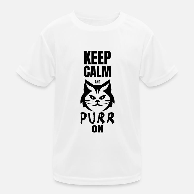 KEEP CALM AND PURR ON Kids Functional T-Shirt