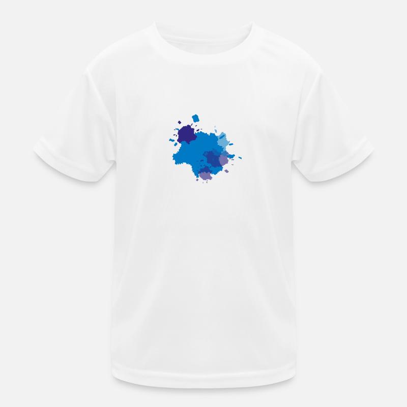 Farbklecks Blau Kinder Funktions-T-Shirt
