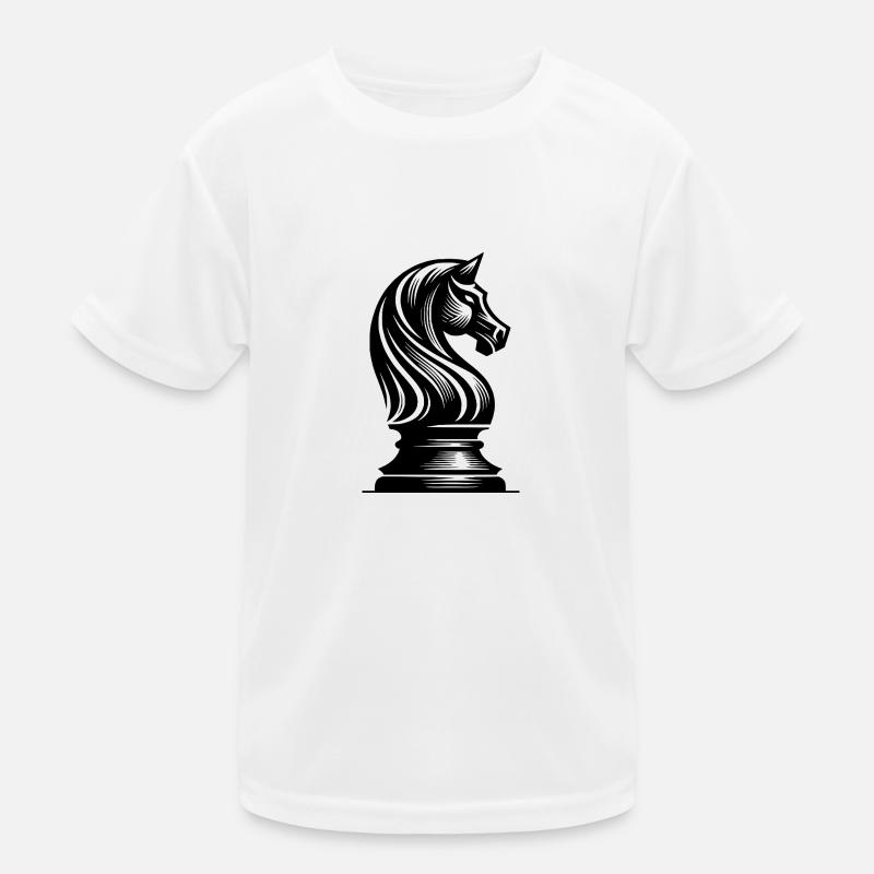 Schachfigur Pferd Springer Schachpferd Zeichnung Kinder Funktions-T-Shirt