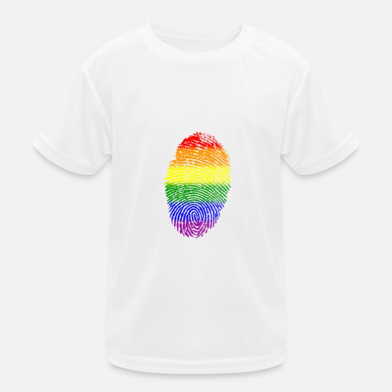 Rainbow LGBT Fingerprint Kids Functional T-Shirt