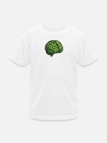 Salat-Gehirn - Kinder Funktions-T-Shirt - Weiß - Vorne
