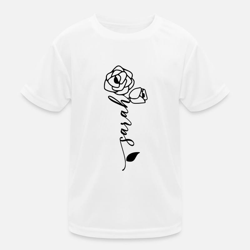 Sarah Nom Prénom Nom Fleur T-shirt sport Enfant