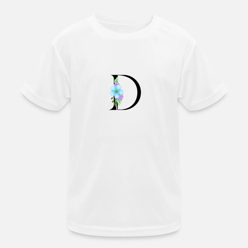 Eleganter Buchstabe 'D' mit Blumen Kinder Funktions-T-Shirt