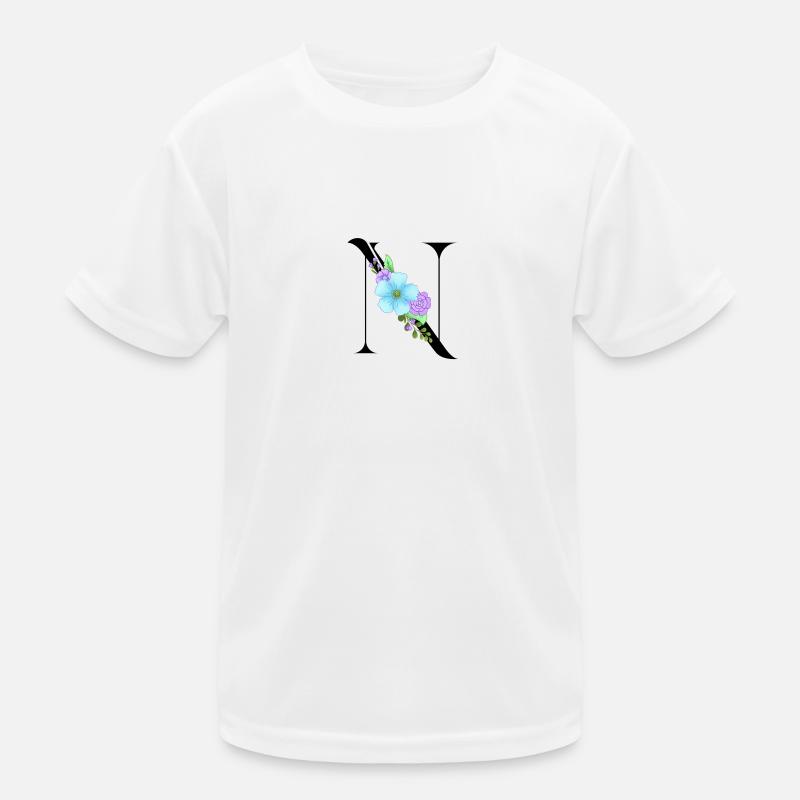 Eleganter Buchstabe 'T' mit Blumen Kinder Funktions-T-Shirt