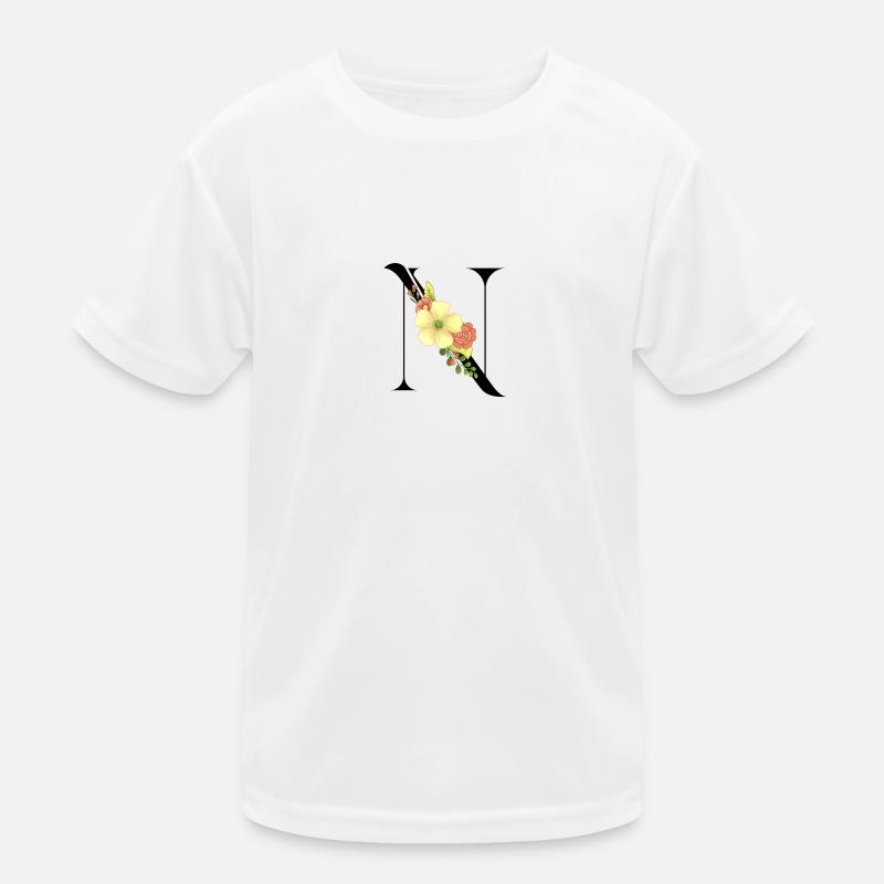 Eleganter Buchstabe 'T' mit Blumen Kinder Funktions-T-Shirt