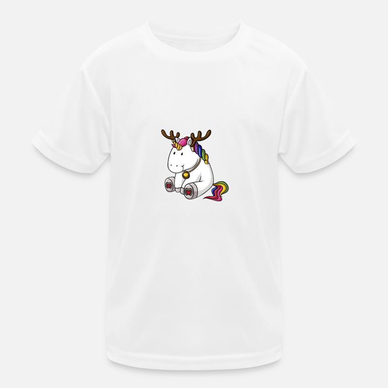 Weihnachts Einhorn Kinder Funktions-T-Shirt