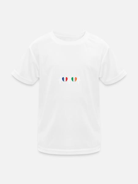 France et Irlande Drapeau irlandais Drapeaux - T-shirt sport Enfant - blanc