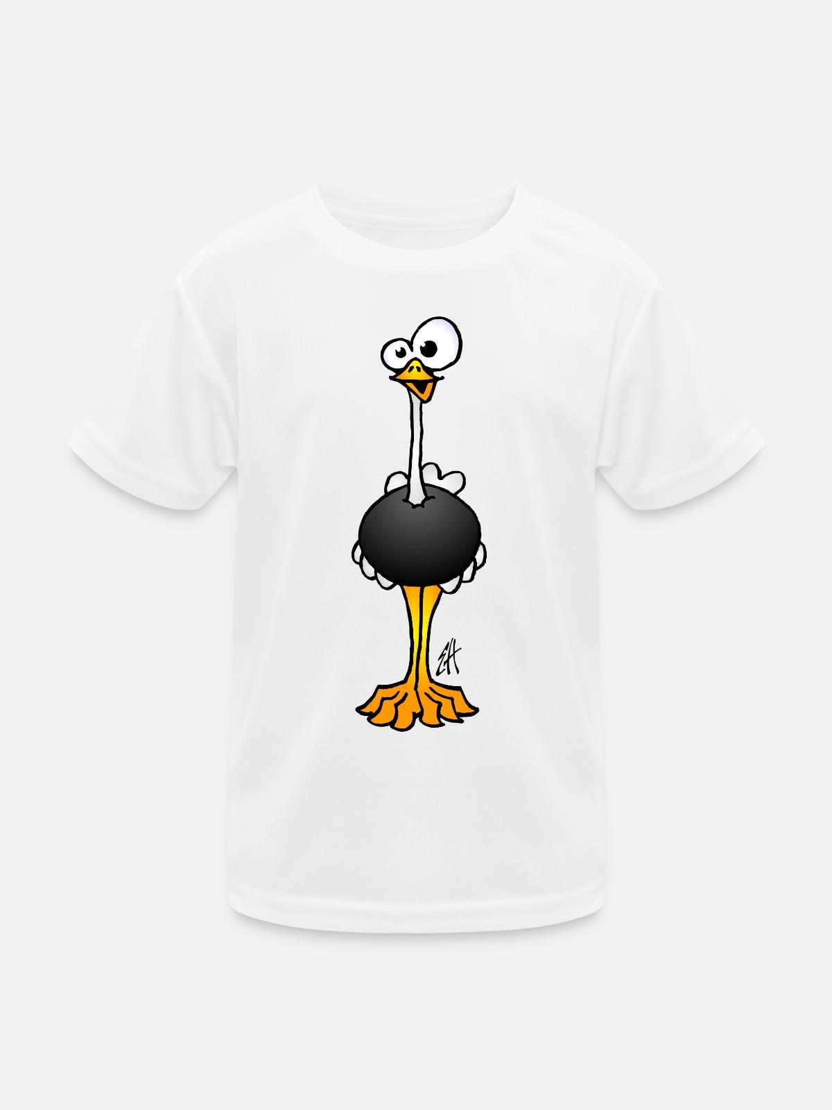 Strauß - Kinder Funktions-T-Shirt - Weiß - Vorne