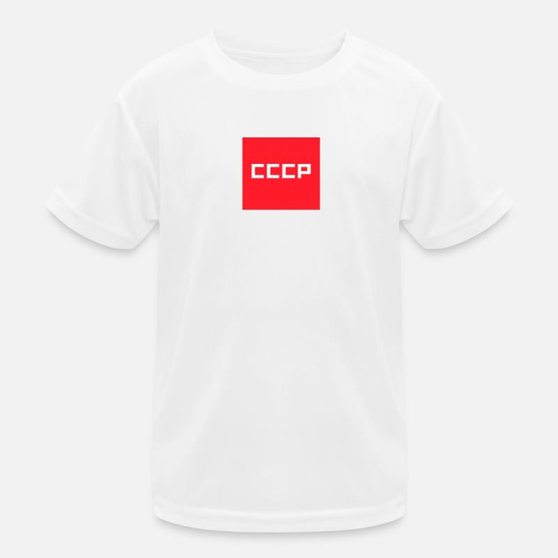 CCCP USSR Soviet Union Retro Red Square Emblem - Kids Functional T-Shirt - white