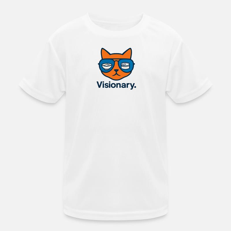 Visionäre Sushi-Katze mit Brille Kinder Funktions-T-Shirt