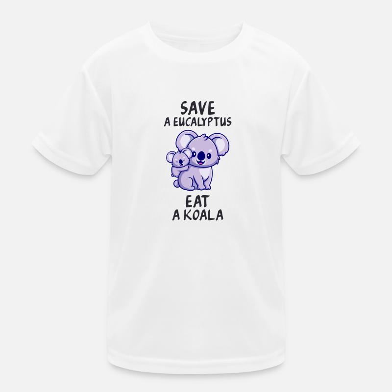 Retten Sie einen Eukalyptus, essen Sie einen Koala. Kinder Funktions-T-Shirt