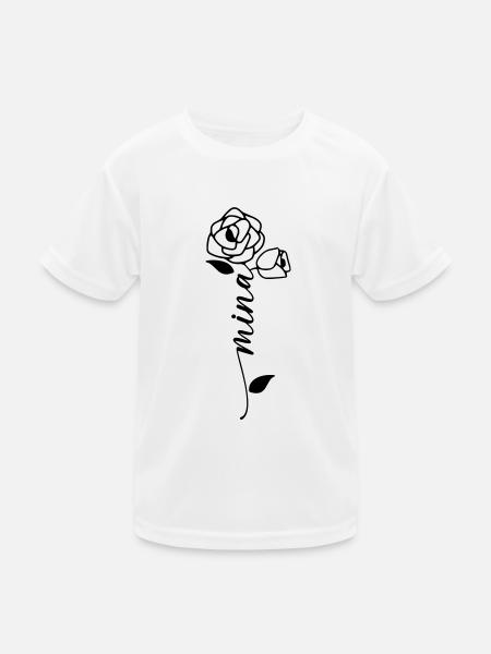 Mina Nom Prénom Nom Fleur - T-shirt sport Enfant - blanc - Devant