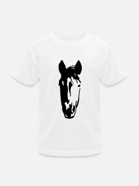 Pferdekopf3 - Kinder Funktions-T-Shirt - Weiß