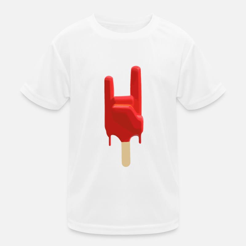Rock Eis Mano cornuta Rock Symbol als Eis am Stiel Kinder Funktions-T-Shirt