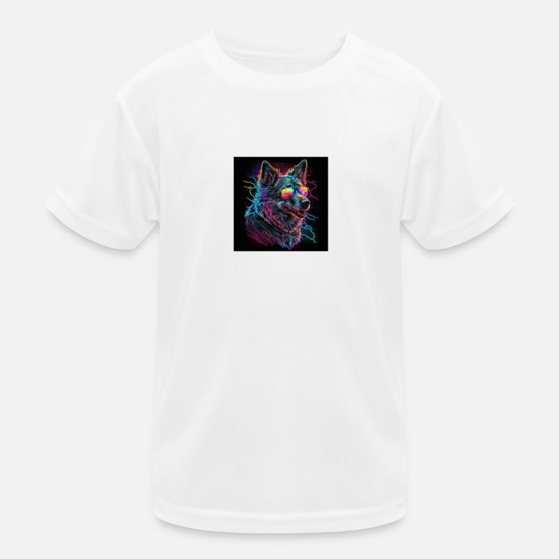 Chien aux couleurs néon, synthwave / 80s T-shirt sport Enfant