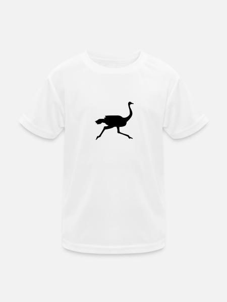 Strauß - Kinder Funktions-T-Shirt - Weiß - Vorne