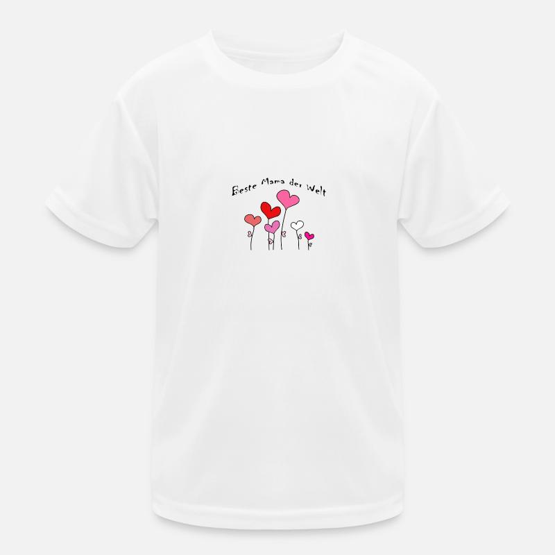 Beste Mama der Welt Herzblumen bunt Kinder Funktions-T-Shirt