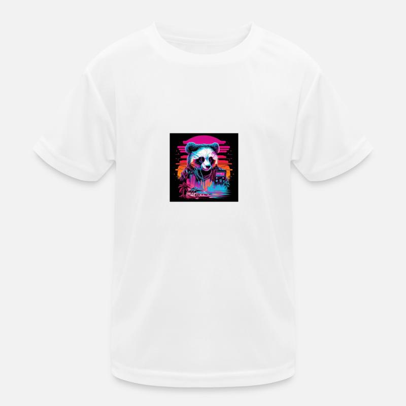 Panda aux couleurs néon, synthwave / 80s T-shirt sport Enfant