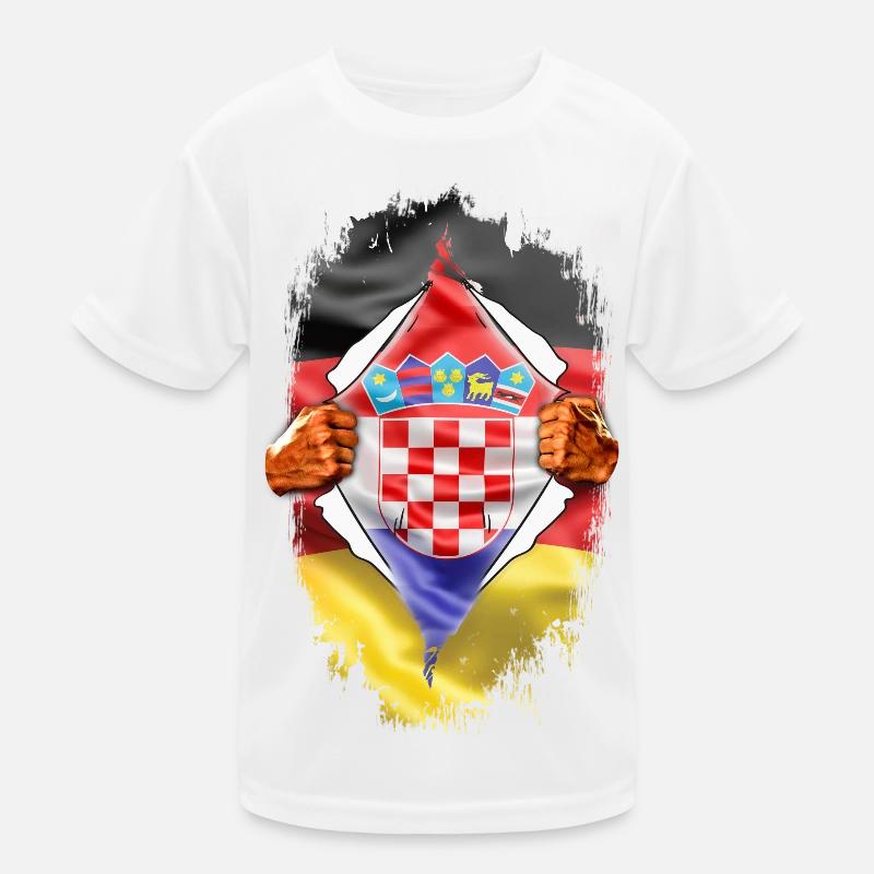 Deutsch Kroate mit Herz Kinder Funktions-T-Shirt