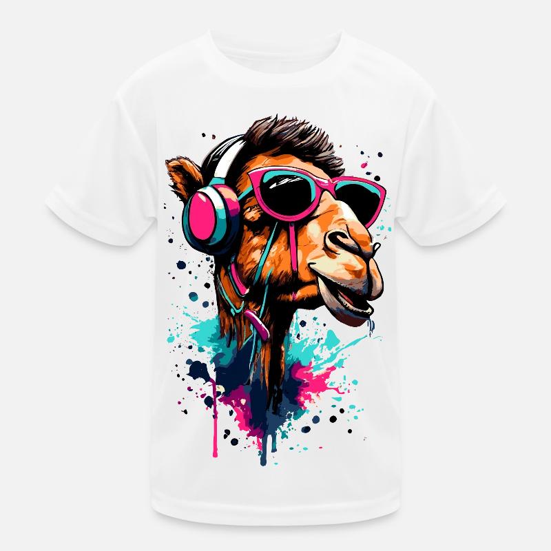 Dromadaire Camel Coloré avec Casque - DJ Camel T-shirt sport Enfant